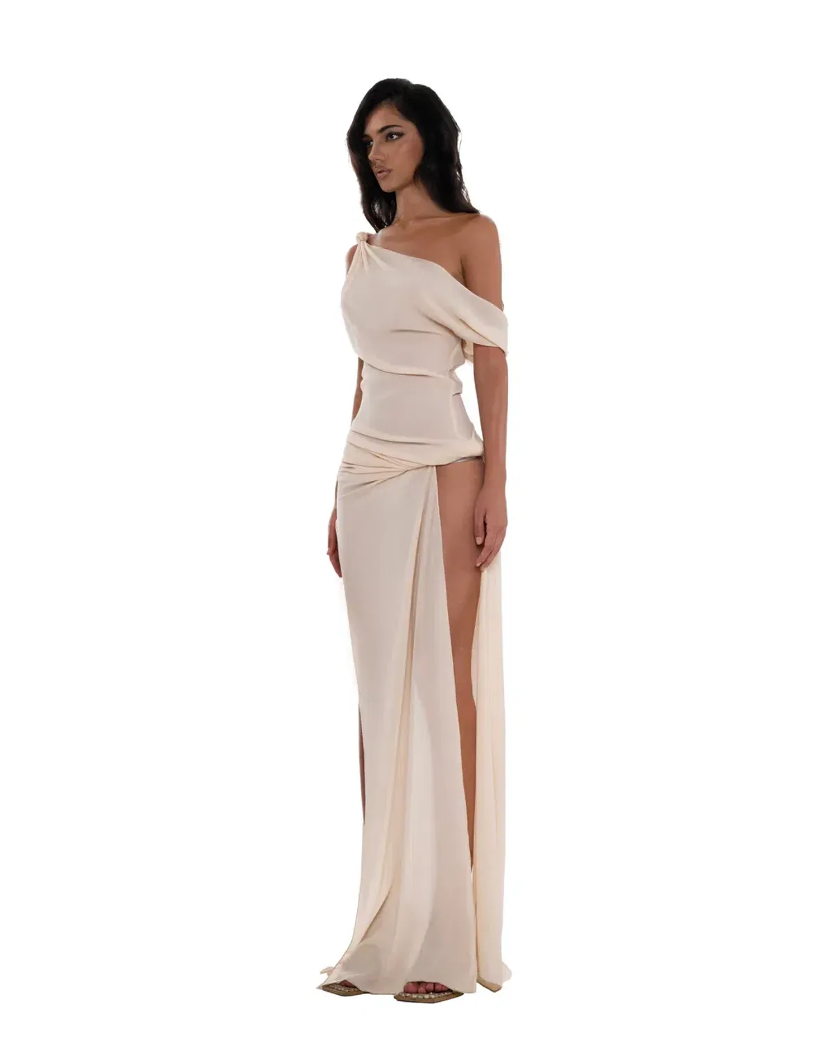 Huelley Rose Natalie Dress Size S in Beige - Image 2