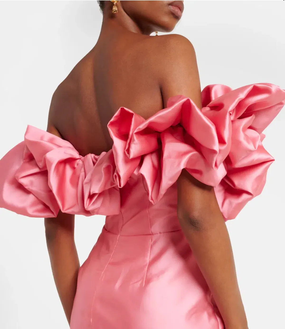 Alemais Suzi Off Shoulder Ruffled Midi Gown Exclusive Size 16 AU - Image 5