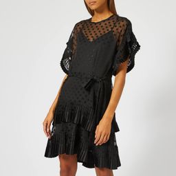 Zimmermann Pleated Tier Chiffon Smock Mini Dress Black Size 8 for rent on The Volte - image 2