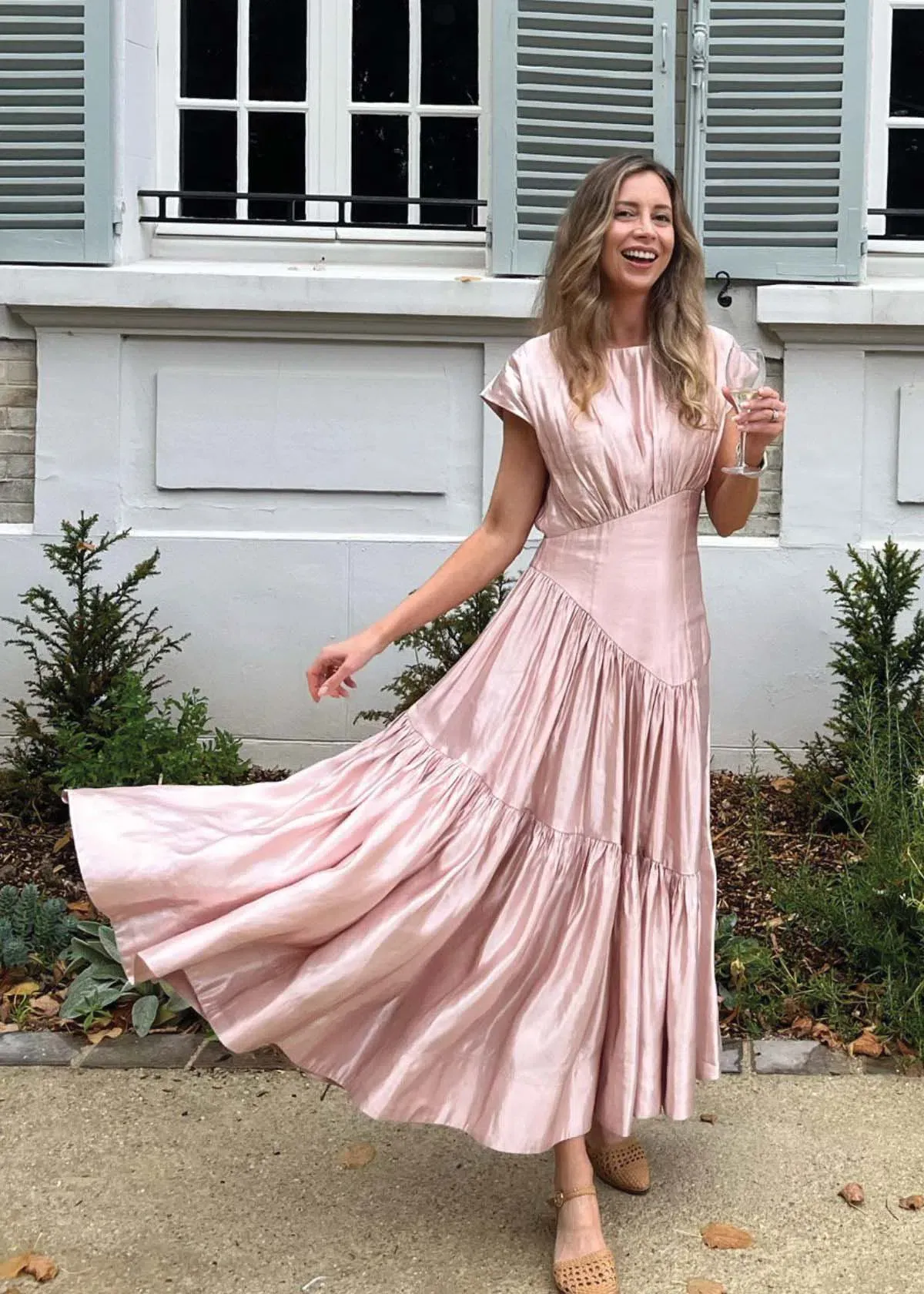 Aje Serendipity Reflection Midi Dress size 12 Blush Pink - Image 1