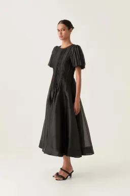 Aje Nova Pleated Midi Dress size 10 Black for rent on The Volte - image 3