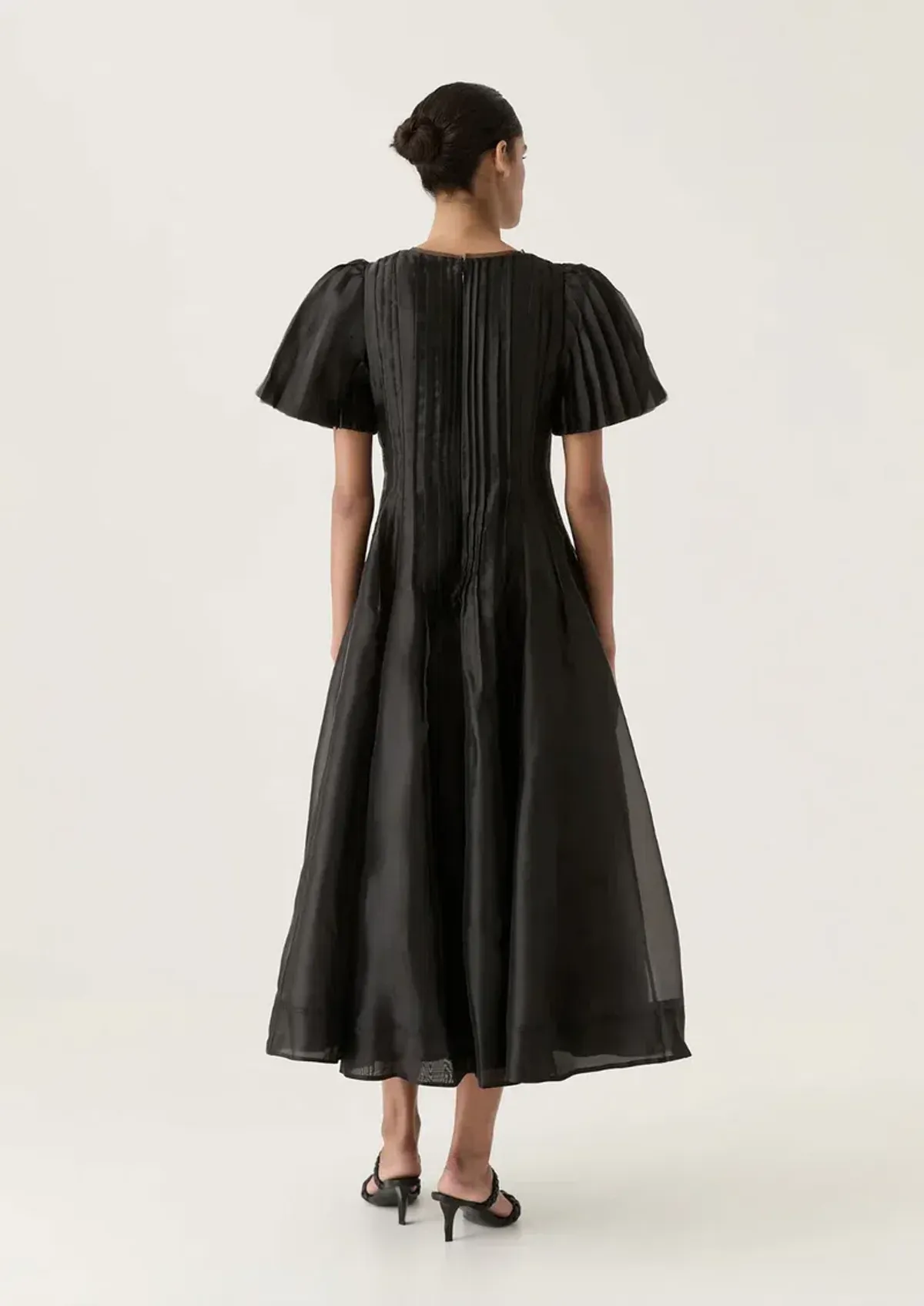 Aje Nova Pleated Midi Dress size 10 Black - Image 4