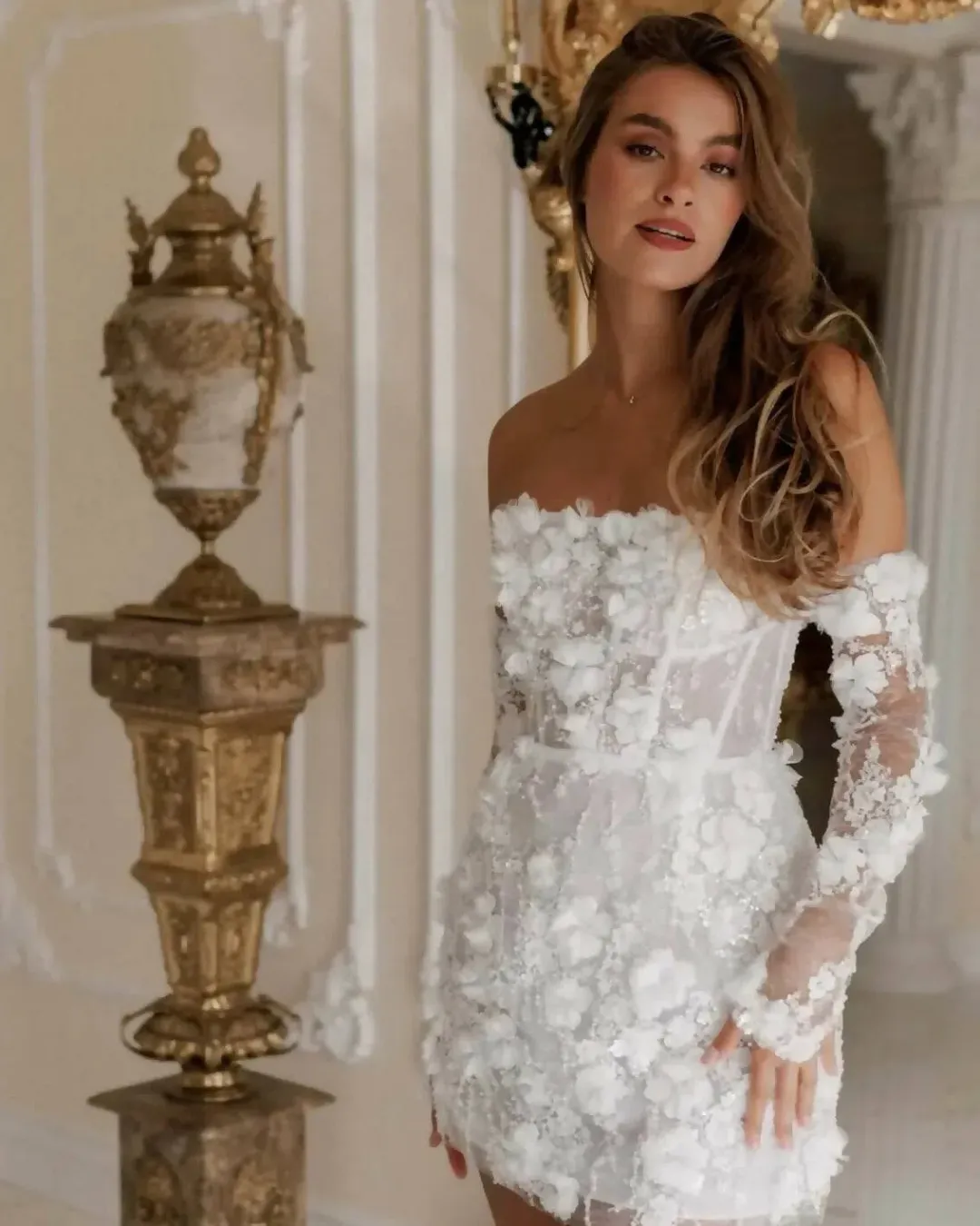 Rosie Etienne Isabelle Mini Dress White Size 6 for rent on The Volte - main image