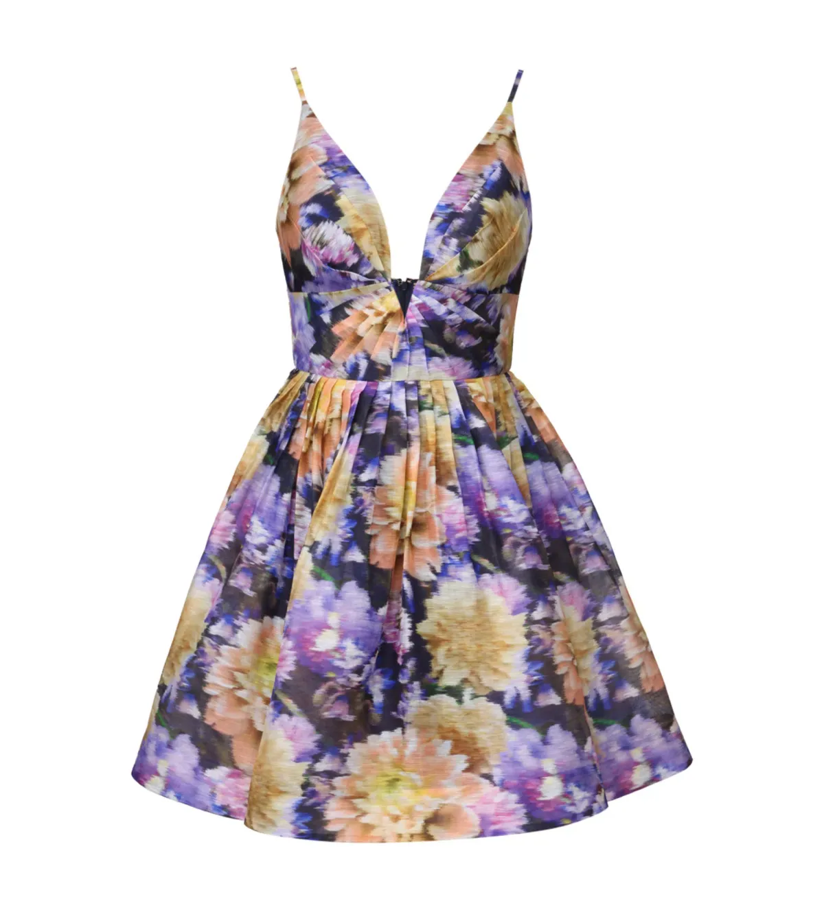 Zimmermann Luna V Neck Mini Dress Navy Dahlia Size 0 AU 8 - Image 1