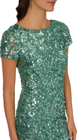 Adrianna Pappell size 18 sequin mesh gown for rent on The Volte - image 3