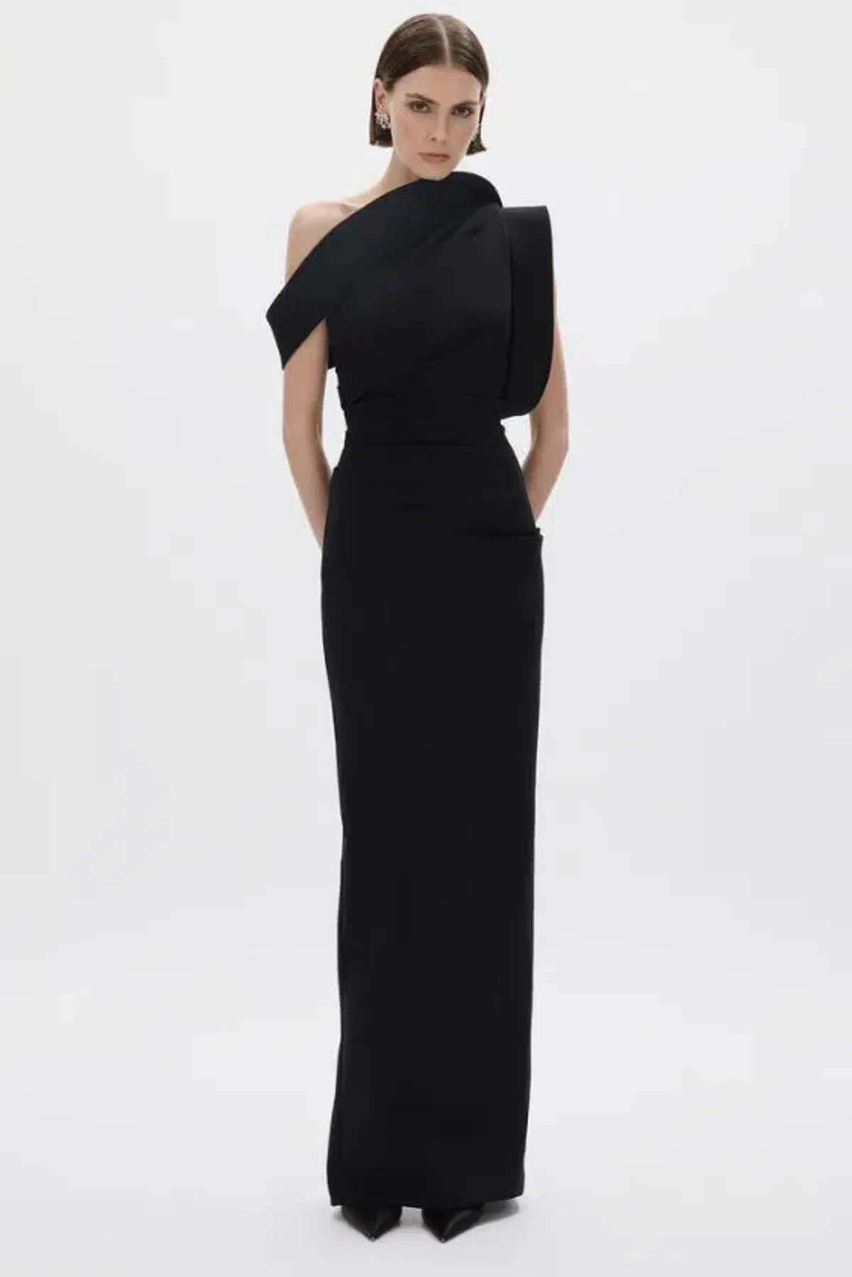 Rachel Gilbert Rowana Gown in Black Size 14 - Image 1