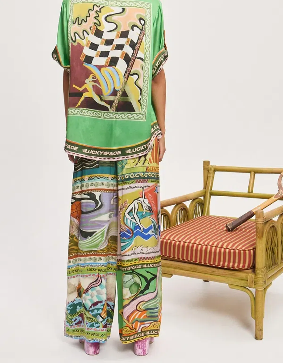 Alemais Lucky Pace Silk Shirt + Pants Size 10 - Image 2