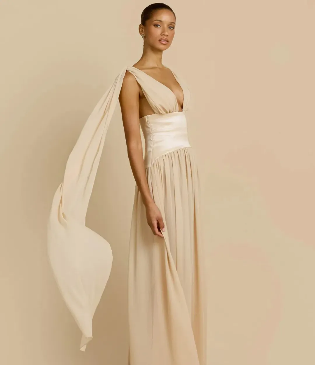 Arcina Ori Ramona Maxi Dress Champagne Size S / AU 8 for rent on The Volte - main image