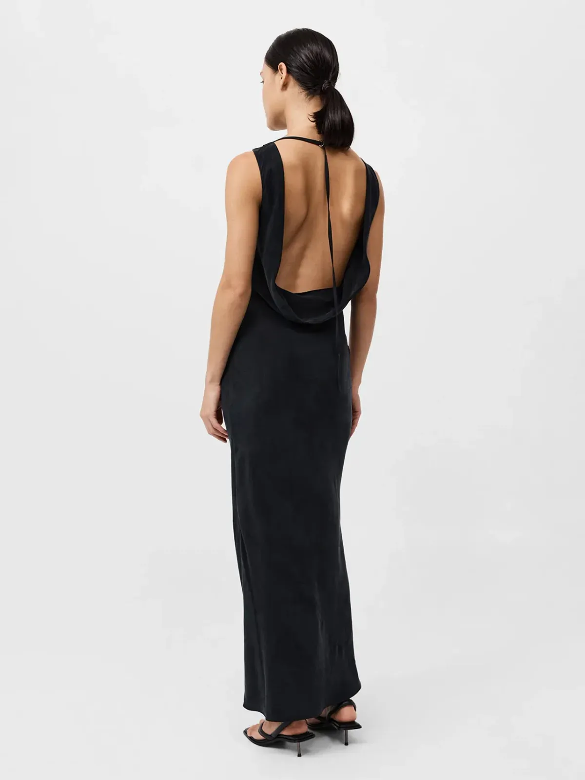 ST. AGNI DRAPED COWL DRESS BLACK - Image 1