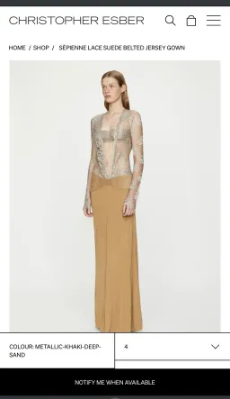 CHRISTOPHER ESBER - Sèpienne Lace Suede Belted Gown for rent on The Volte - image 3