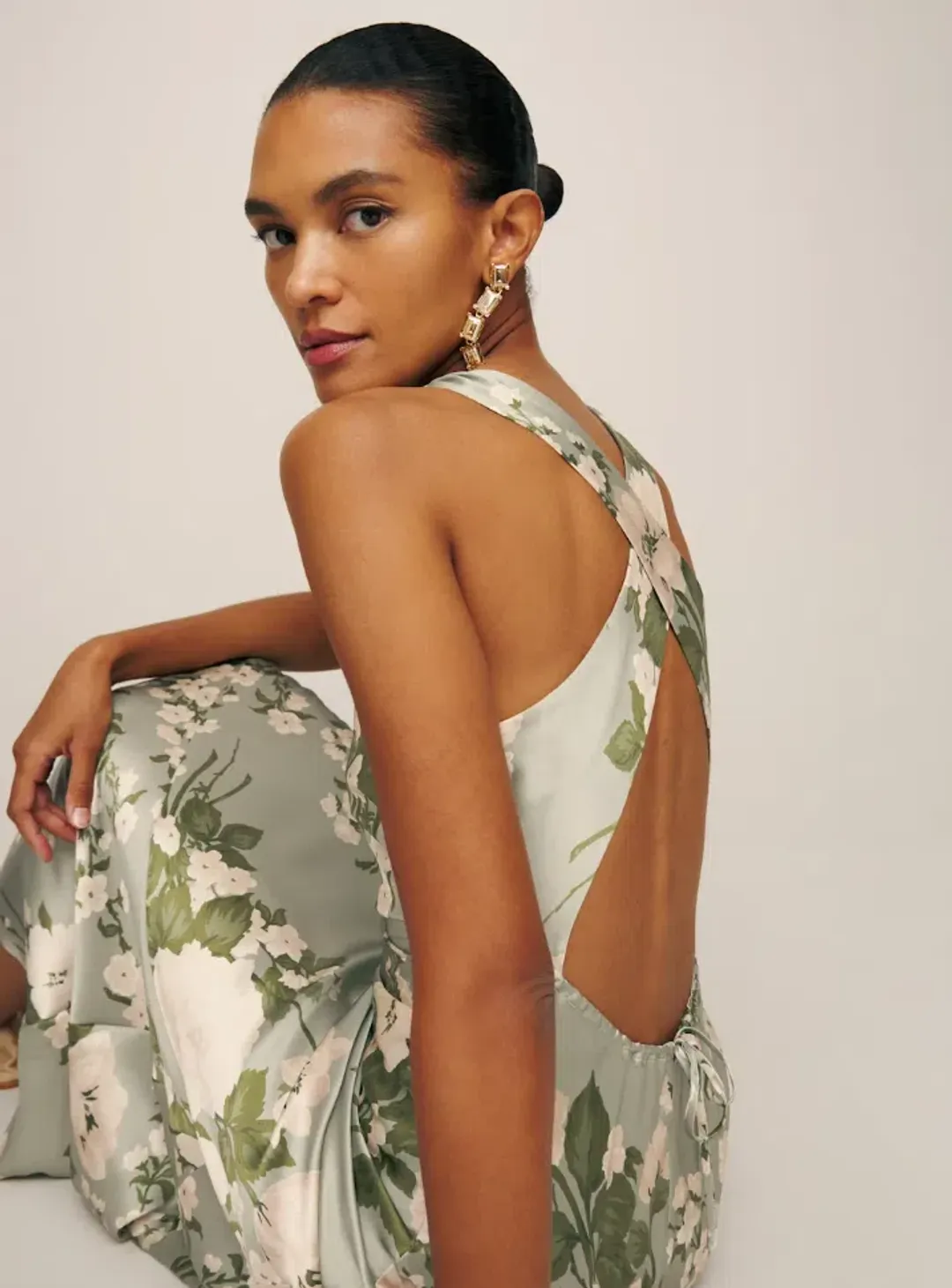 Reformation Anaiis Silk Dress for rent on The Volte - main image