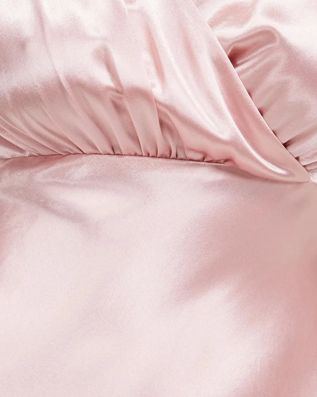 Pink Satin Cross Over Gather Dress THIRD FORM for rent on The Volte - main image
