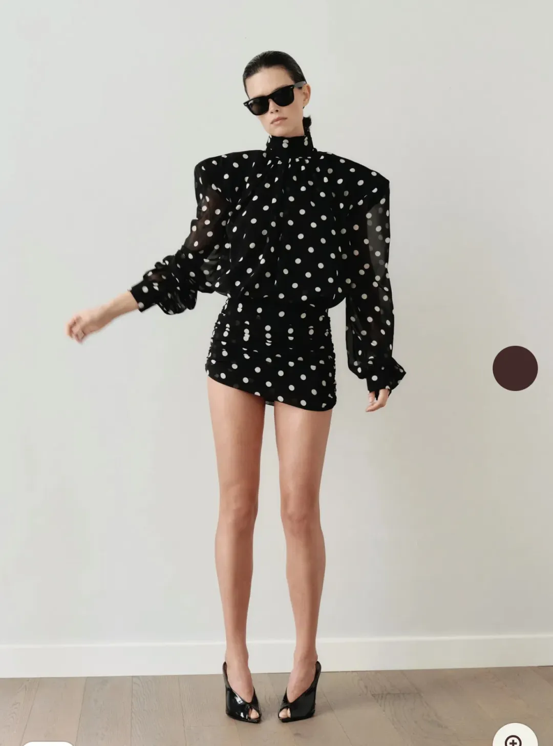 Leam almes Polka Dot Backless Padded Mini Dress size 38 for rent on The Volte - main image