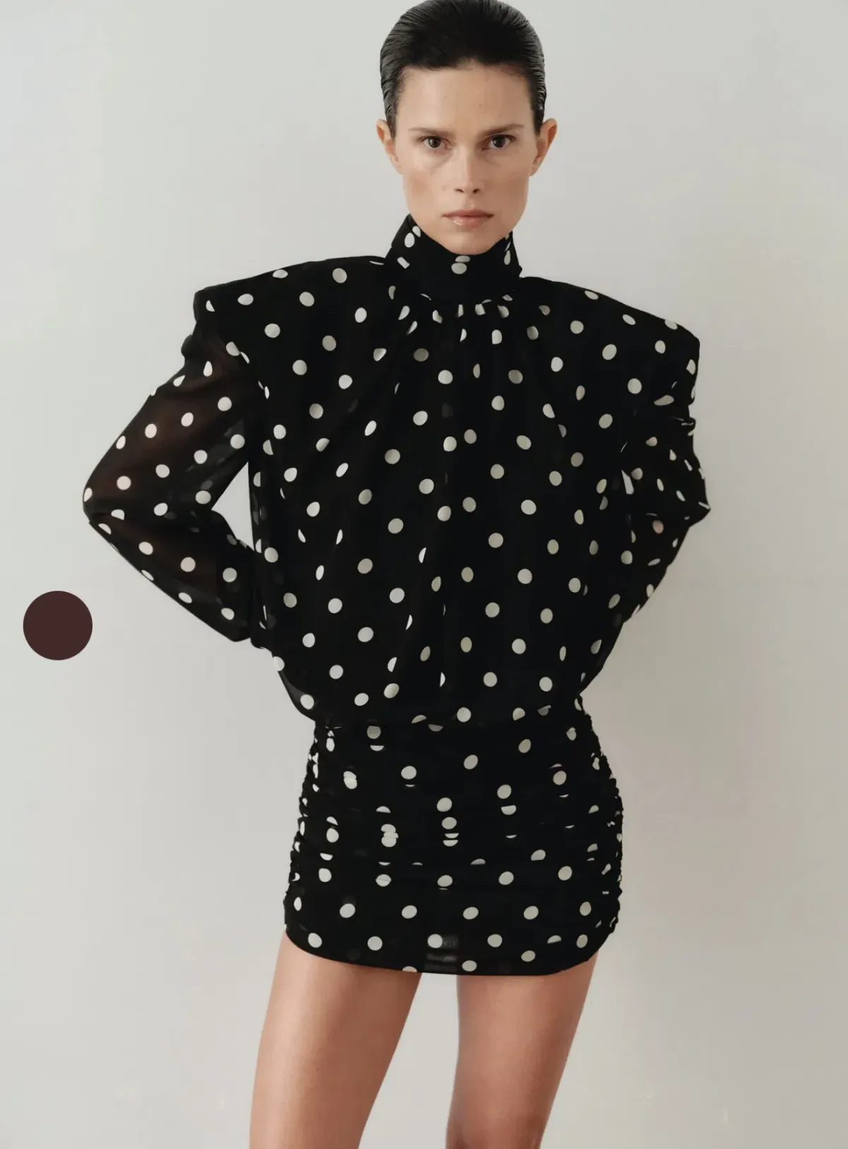 Leam almes Polka Dot Backless Padded Mini Dress size 38 - Image 1