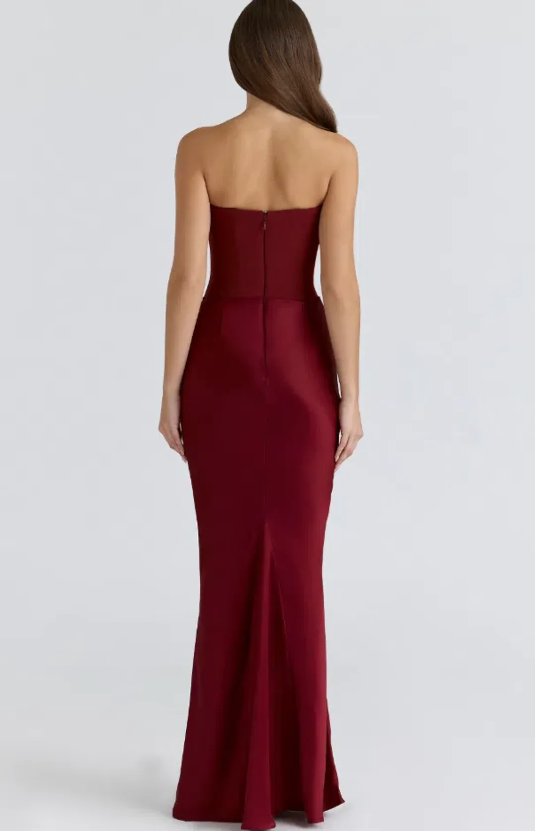 House of CB Persephone wine strapless corset maxi dress Regular Cup Size S for rent on The Volte - main image
