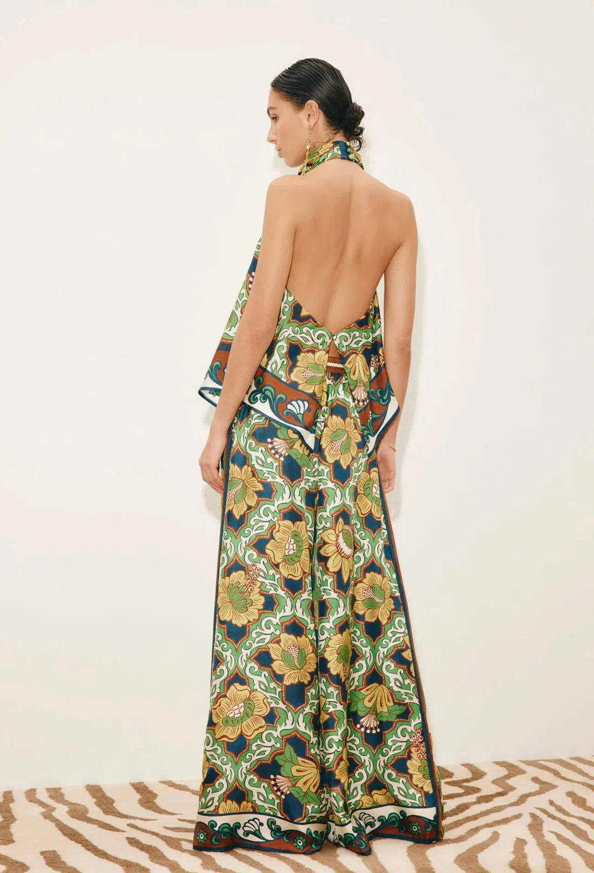 Alemais Liana Silk Top and Palazzo Pant Set Size 8 - Image 3