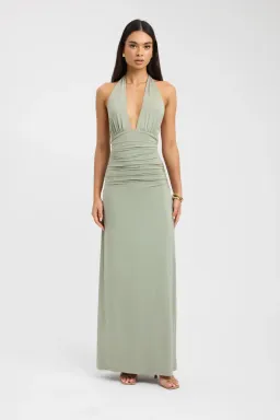 Kookaï leni maxi dress sage size 10 for rent on The Volte - image 3