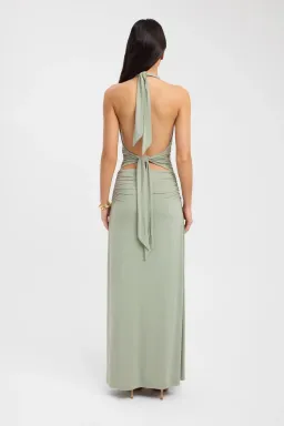 Kookaï leni maxi dress sage size 10 for rent on The Volte - image 4