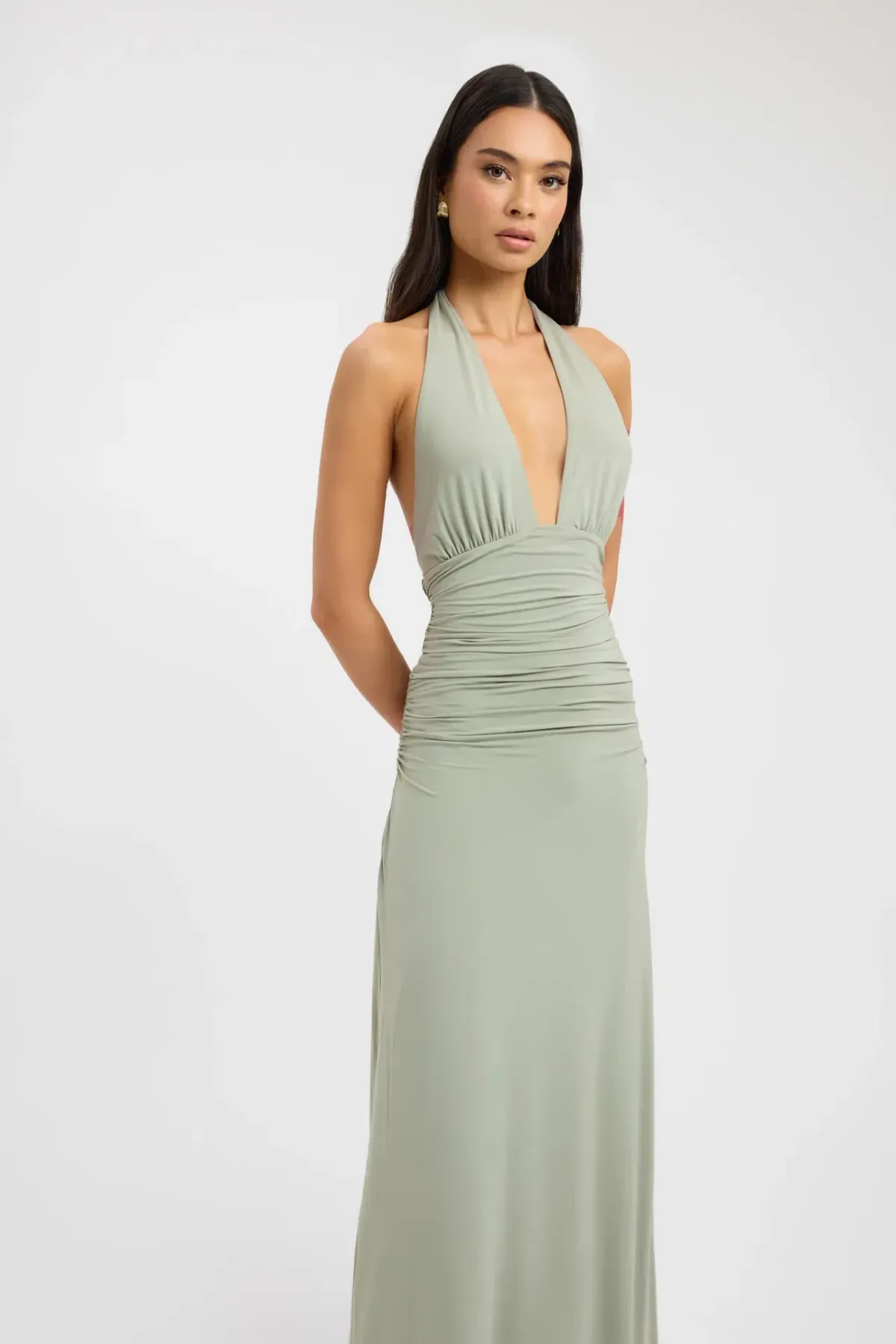 Kookaï leni maxi dress sage size 10 - Image 1