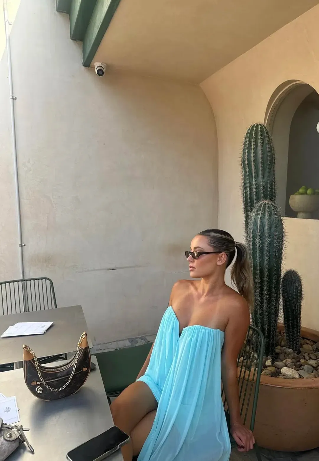 Bec + Bridge danka strapless mini dress in turquoise size 10 for rent on The Volte - main image
