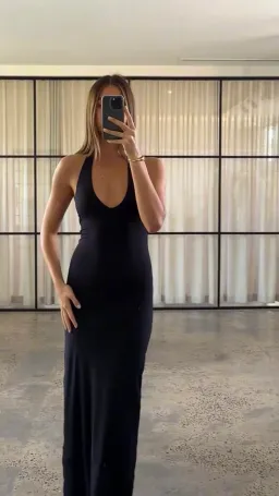 Kookaï Stella halter maxi dress in black size 10 for rent on The Volte - image 1