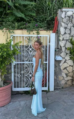 HNTR The Label Huxley Maxi Gown Aqua Size XS / AU 6 for rent on The Volte - image 2