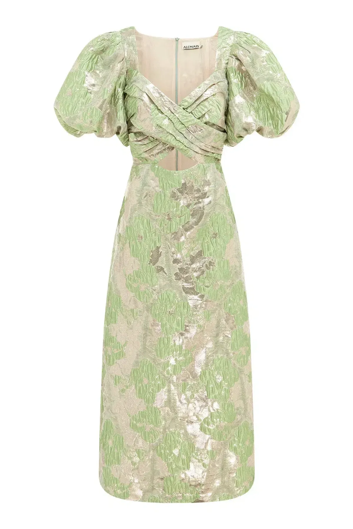 ALEMAIS Mira Puff Sleeve Midi Dress Size 12 - Image 1