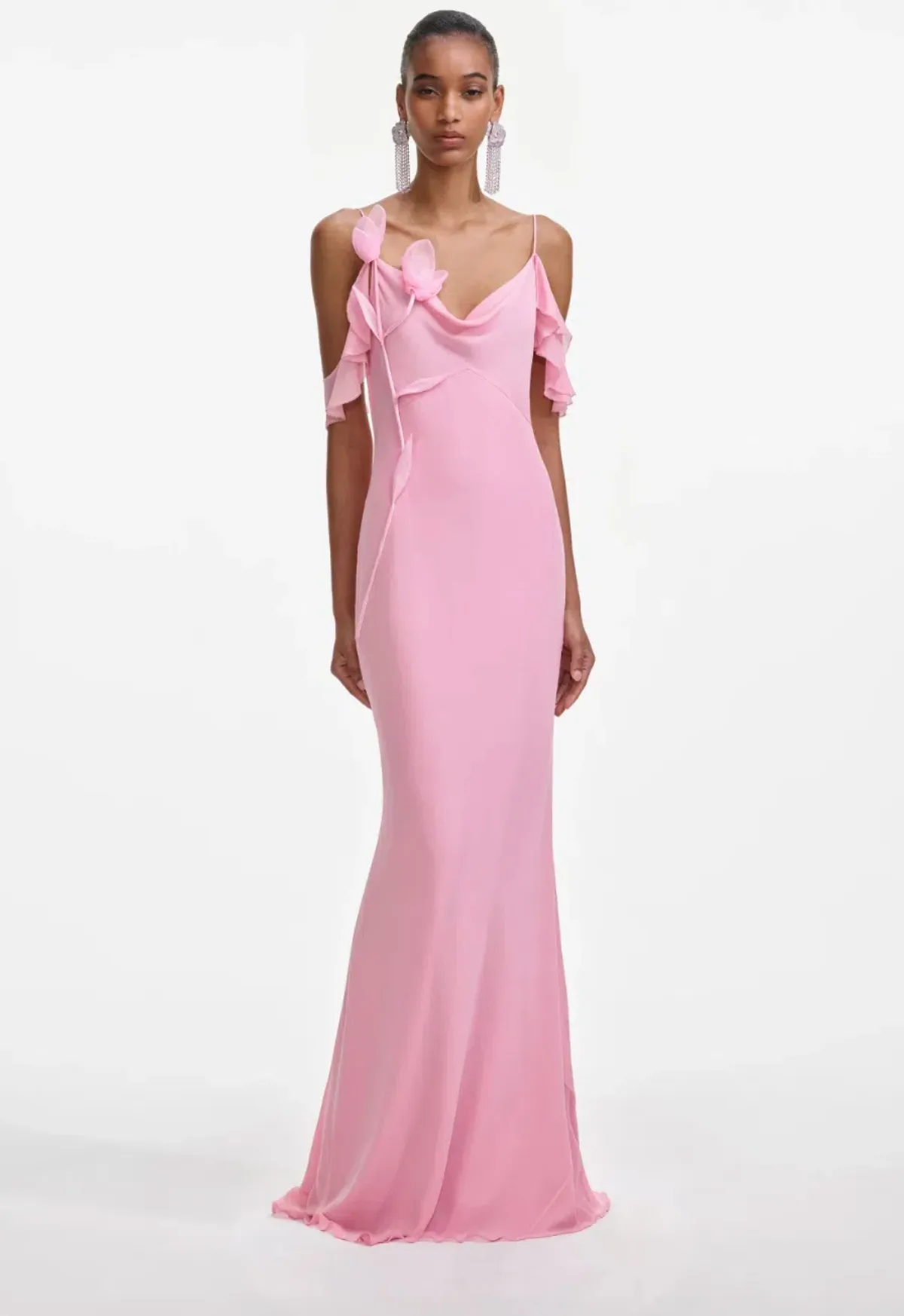 Self-Portrait Georgette Flower Maxi Dress Size 12 - Image 5