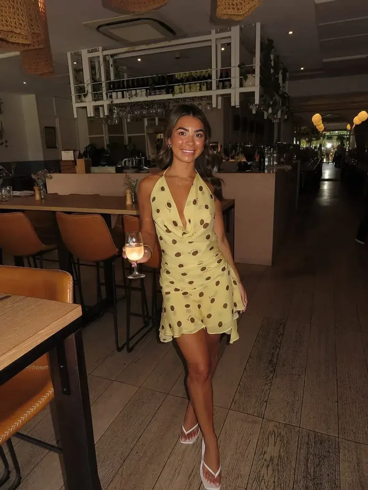 Benni Harlow halter mini dress butter spot size 8 - Image 3
