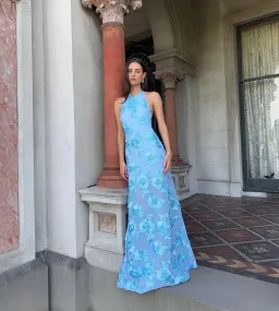 With Harper Lu Embellished Backless Maxi Dress Baby Blue Size Small for rent on The Volte - image 3