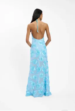 With Harper Lu Embellished Backless Maxi Dress Baby Blue Size Small for rent on The Volte - image 2