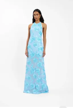 With Harper Lu Embellished Backless Maxi Dress Baby Blue Size Small for rent on The Volte - image 1