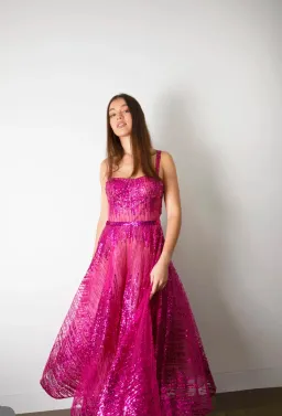 BRONX AND BANCO FUCHSIA MADEMOISELLE MIDI DRESS PINK for rent on The Volte - image 3