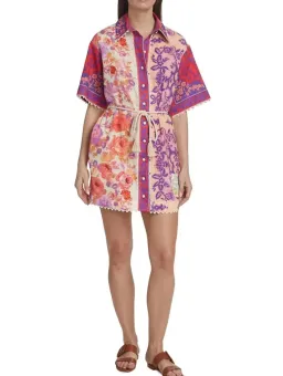 Zimmermann Raie Trimmed Mini Dress in Multi Size 3 AU 14 for rent on The Volte - image 1