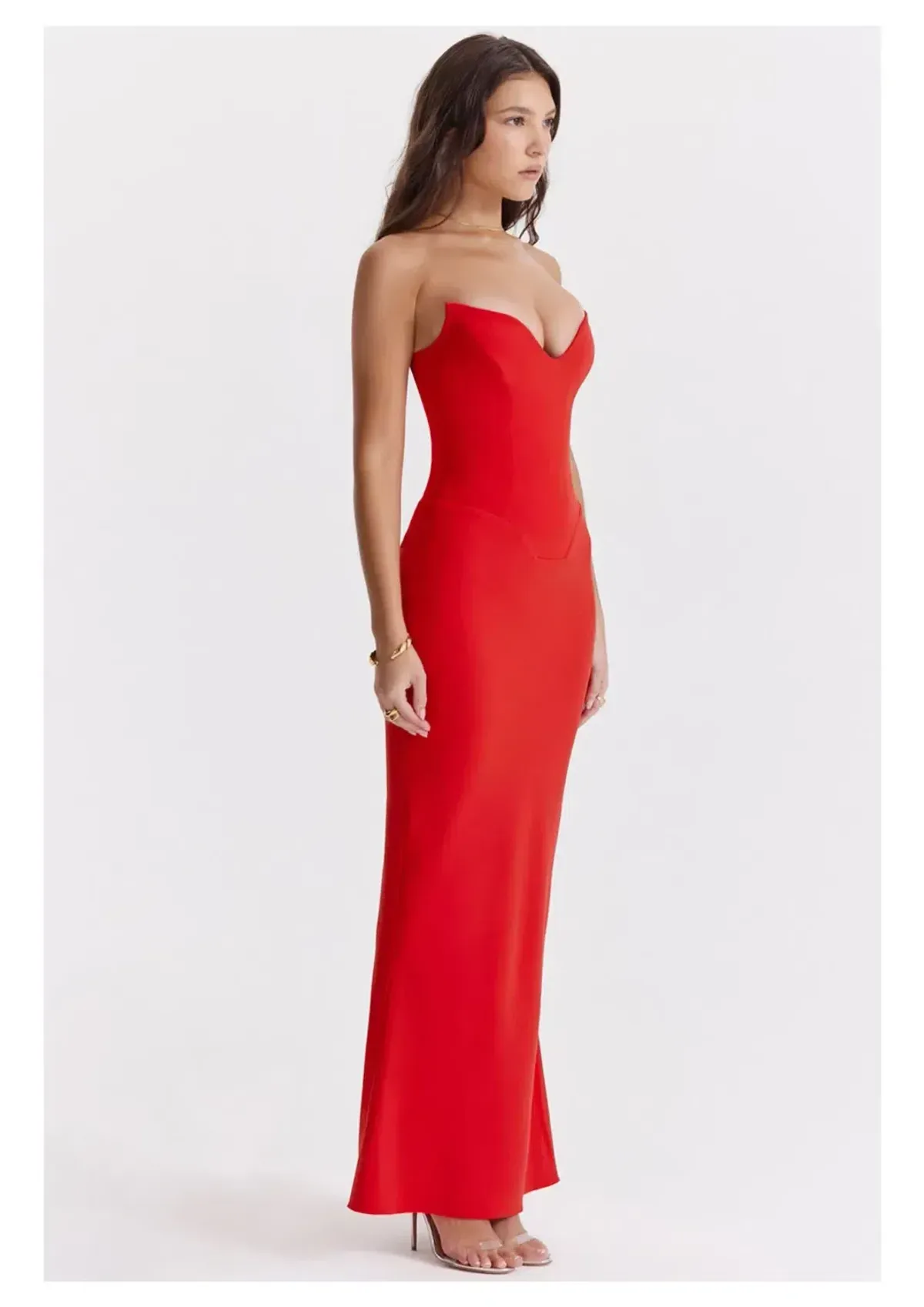 House of Cb Tamara strapless maxi dress cherry red size 10 - Image 2