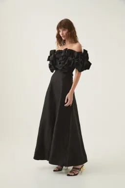 Aje Etta Midi Dress Black Size AU 10 for rent on The Volte - image 2