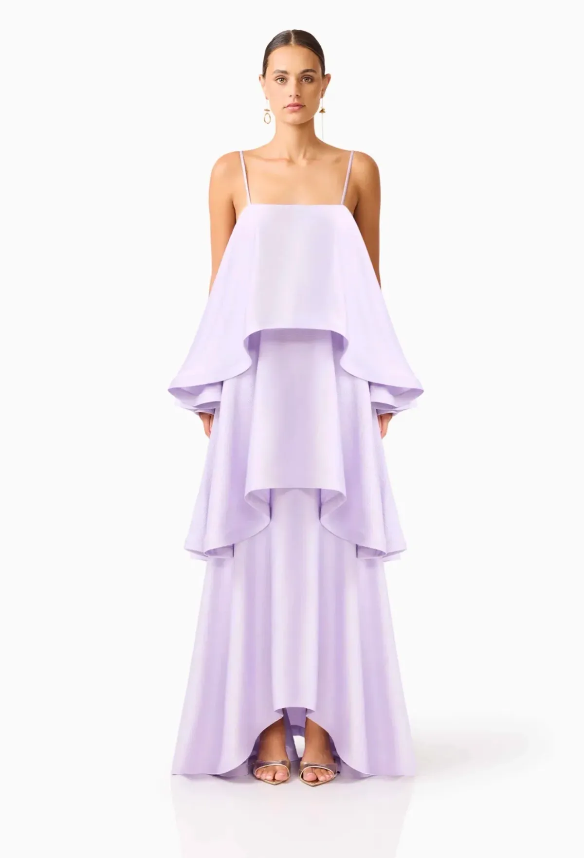 Elliatt Tilly 3 Tiered Maxi Dress in Purple Size AU 8 - Image 1