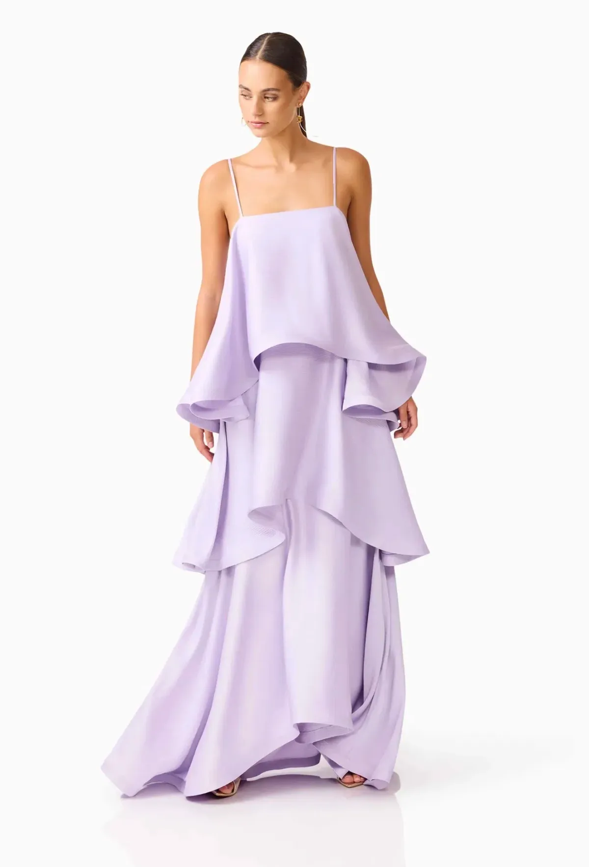 Elliatt Tilly 3 Tiered Maxi Dress in Purple Size AU 8 - Image 3