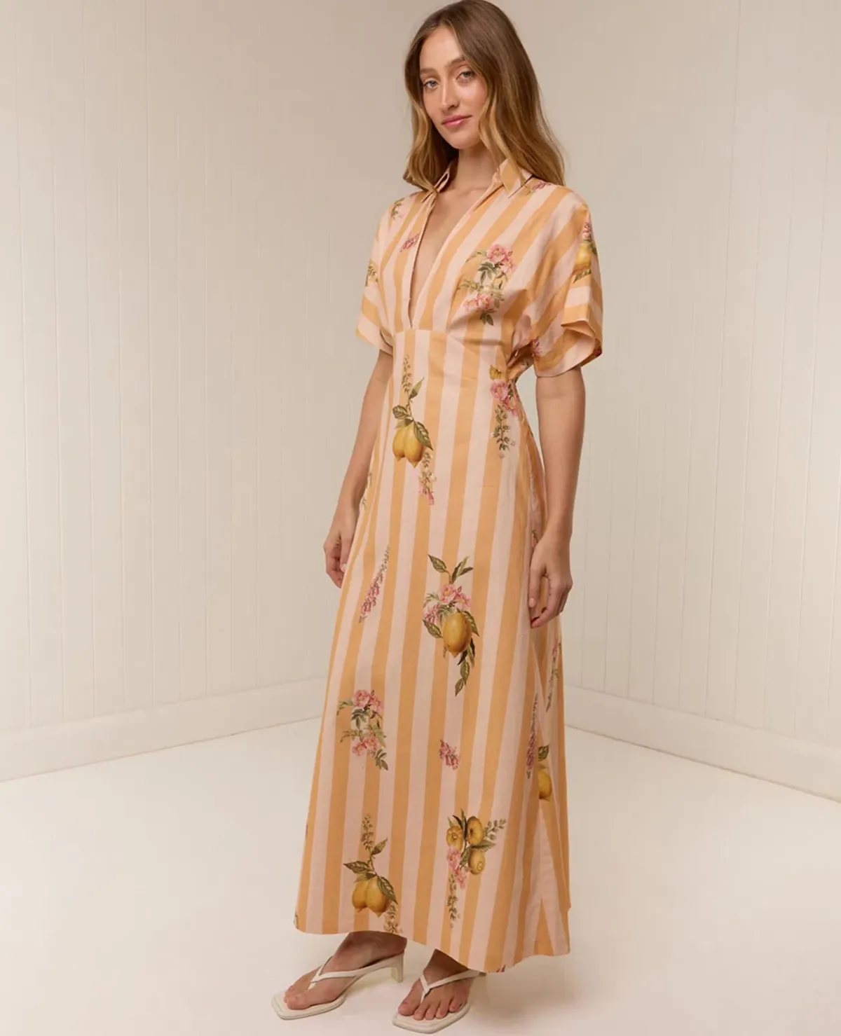 Palm Noosa Jasmine Dress size 16 Citrus Stripe - Image 3