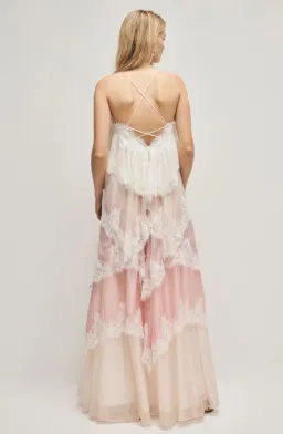 Aje Ophelia Lace Gown Pink 6 for rent on The Volte - image 3