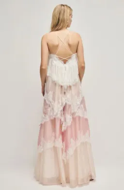 Aje Ophelia Lace Gown Pink 10 for rent on The Volte - image 3