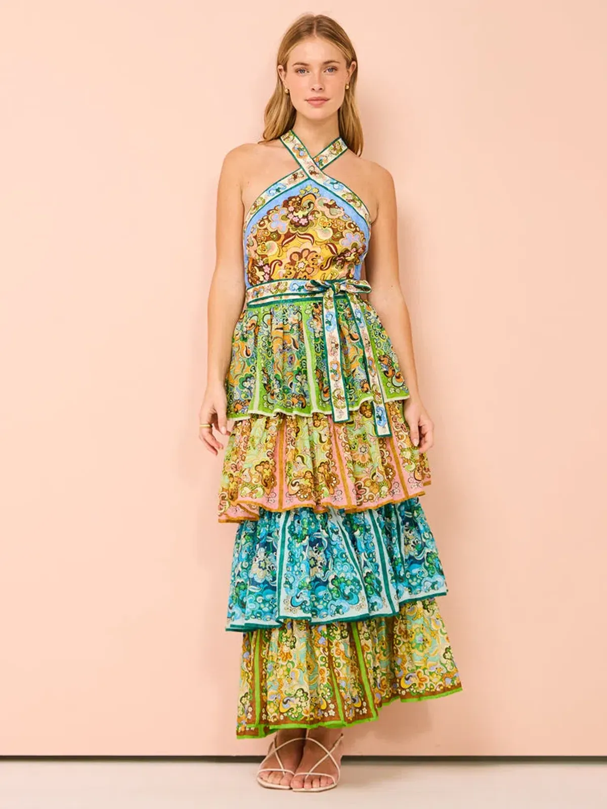 Alemais Dreamer Tiered Midi Dress size 8 - Image 3