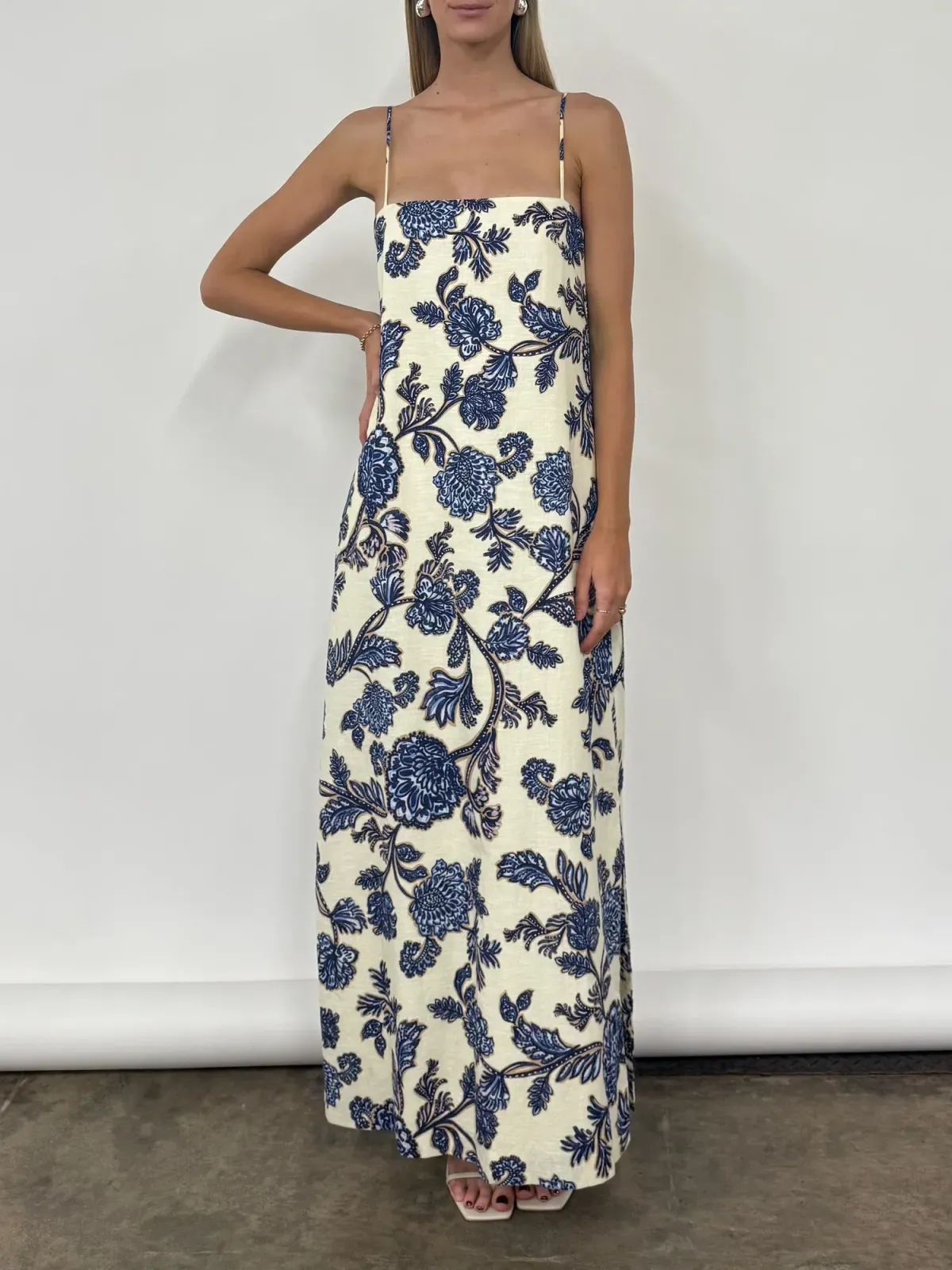 By Nicola Layla Maxi Dress size 10 Blue Paisley for rent on The Volte - main image