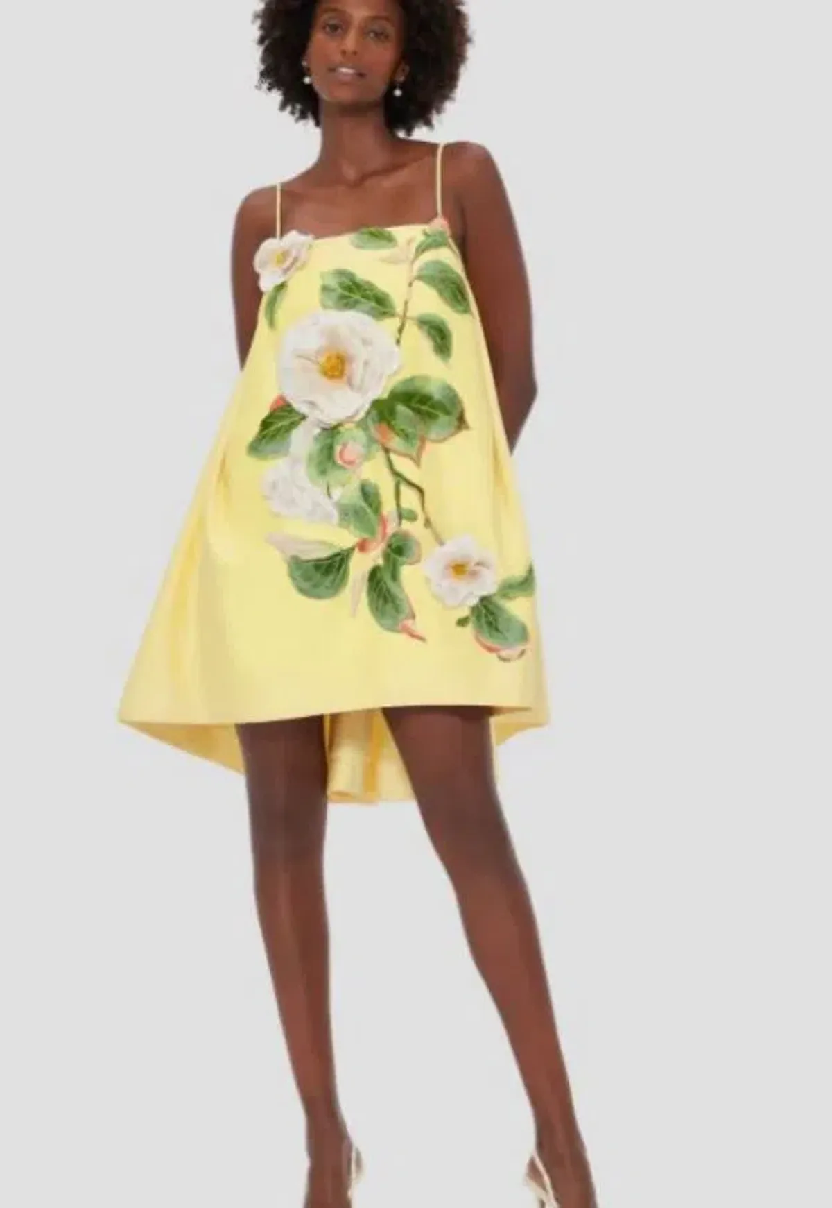 Leo Lin Felicia Applique Floral Mini in Sorbet Yellow - Image 1