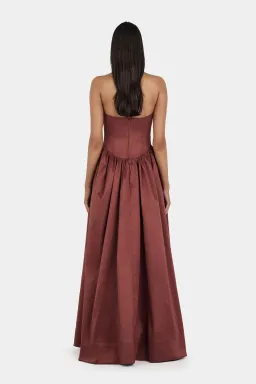 Hansen and Gretal Audrey Floor Length Gown in Pinot Brown Size 6 for rent on The Volte - image 2