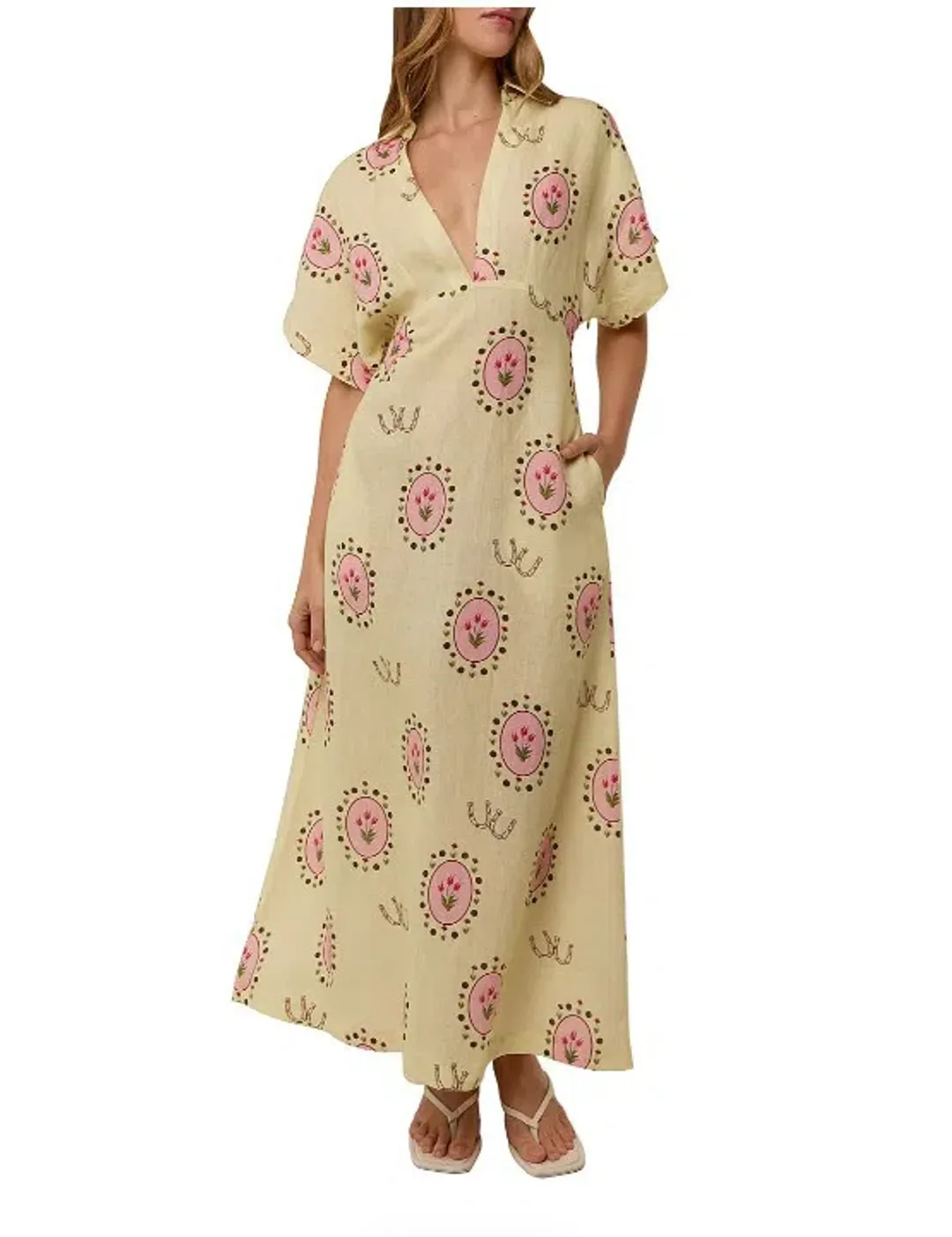 Palm Noosa Jasmine Dress Savanna Tile Size 10 for rent on The Volte - main image
