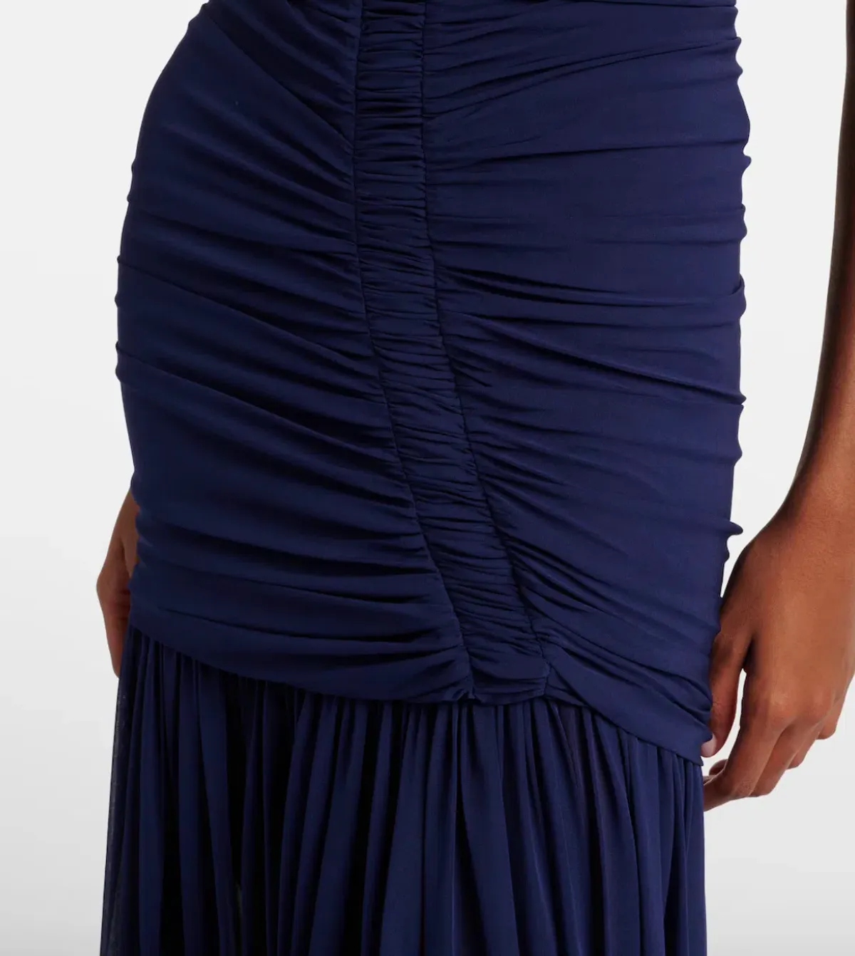 CHRISTOPHER ESBER Orion ruched halterneck gown in Navy Blue AU 8 - Image 4