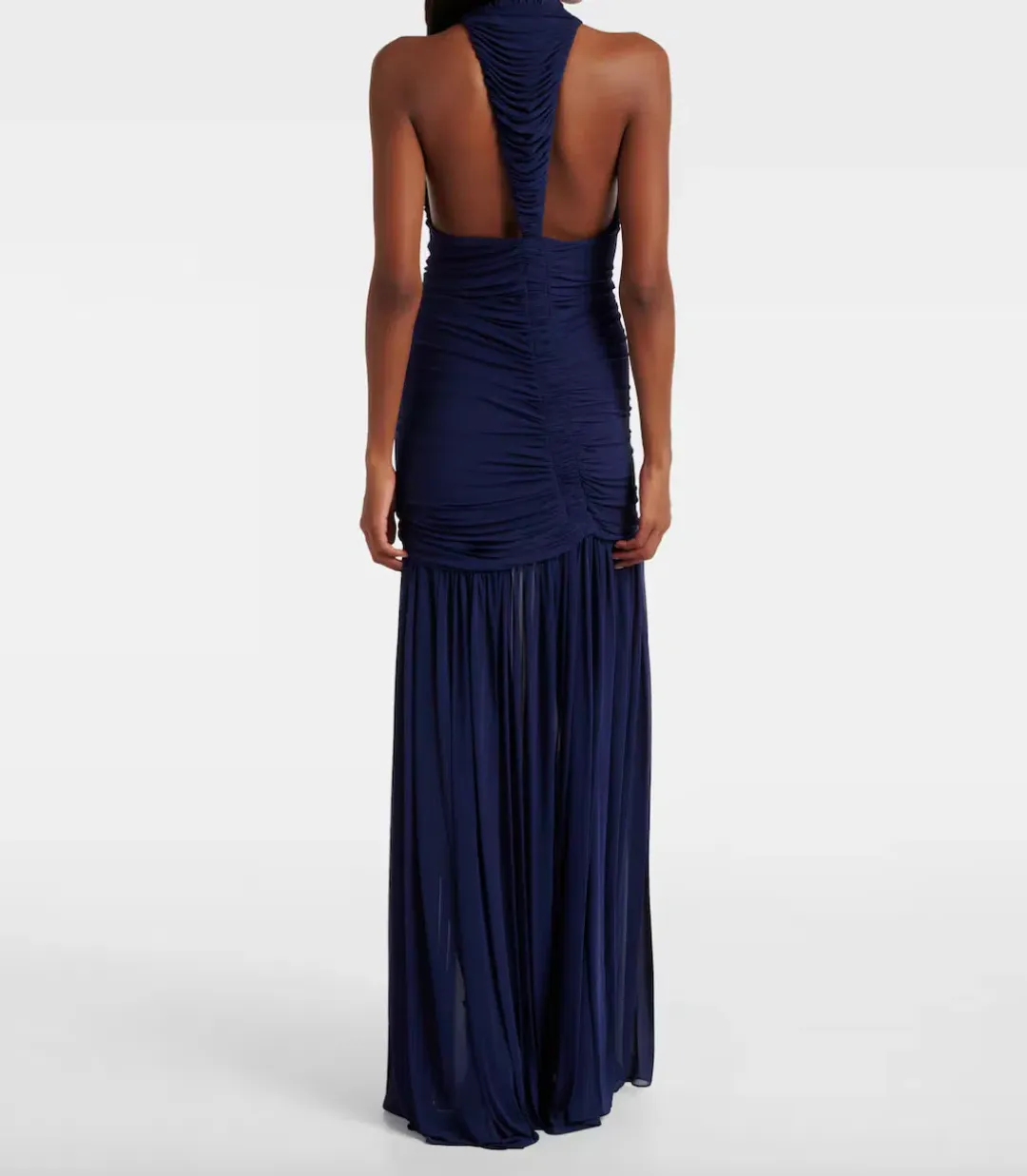 CHRISTOPHER ESBER Orion ruched halterneck gown in Navy Blue AU 8 for rent on The Volte - main image