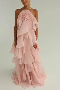 Aje Pandorea Layered Maxi Dress Pastel Pink Size 10 for rent on The Volte - image 4