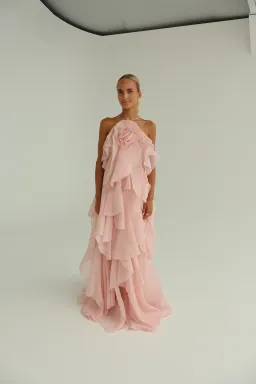 Aje Pandorea Layered Maxi Dress Pastel Pink Size 10 for rent on The Volte - image 5